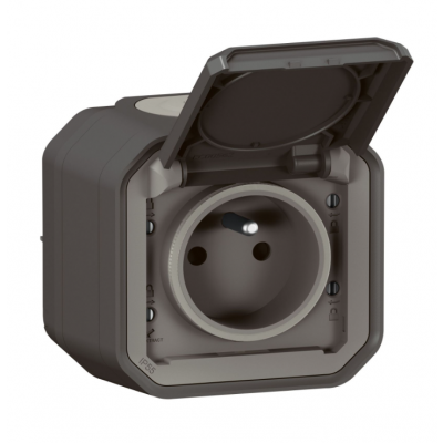 PLEXO Gniazdo hermetyczne IP55 natynkowe KOMPLET antracyt 069791L LEGRAND (069791L)